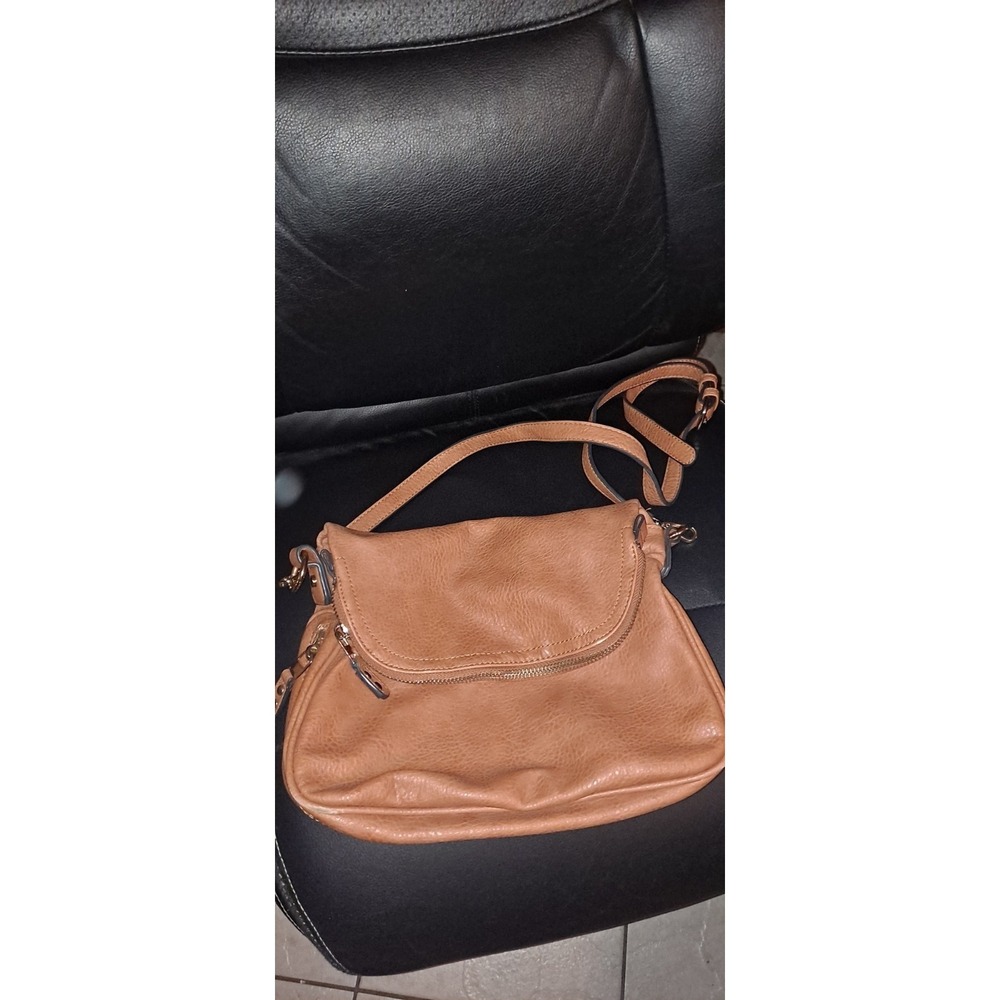 MODA‎ LUXE WOMEN'S BOOKS CROSSBODY BAG CAMEL BROWN Vegan Leather